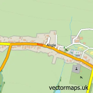 Street map sample of Angle, Dyfed