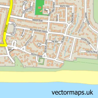 Street map sample of Angmering on Sea, West Sussex