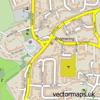 Street map sample of Angmering, West Sussex