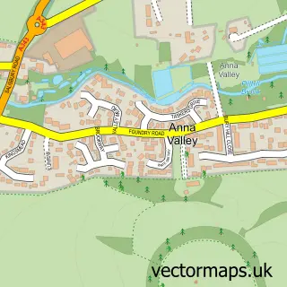 Street map sample of Anna Valley, Hampshire
