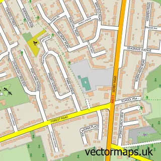 Street map sample of Annesley, Nottinghamshire