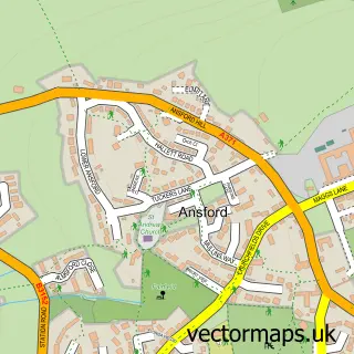 Street map sample of Ansford, Somerset