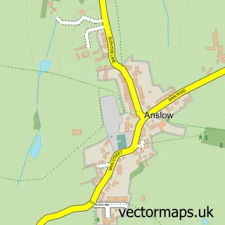 Street map sample of Anslow, Staffordshire