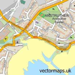 Street map sample of Anstruther, Fife