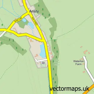 Street map sample of Ansty, Wiltshire
