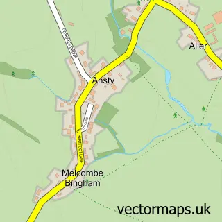 Street map sample of Ansty, Dorset