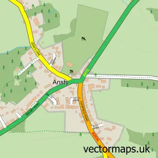 Street map sample of Ansty, West Sussex