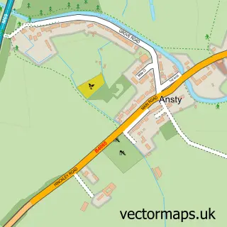 Street map sample of Ansty, Warwickshire
