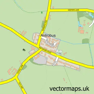 Street map sample of Antrobus, Cheshire