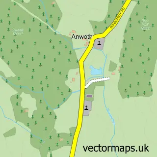 Street map sample of Anwoth, The Stewartry of Kirkcudbright