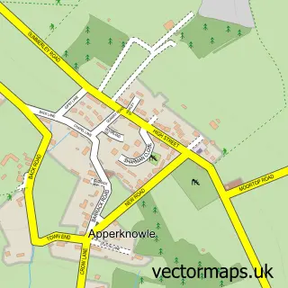 Street map sample of Apperknowle, Derbyshire