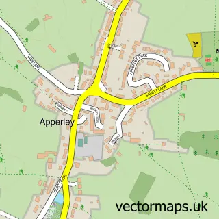 Street map sample of Apperley, Gloucestershire