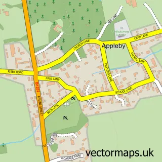 Street map sample of Appleby, Lincolnshire