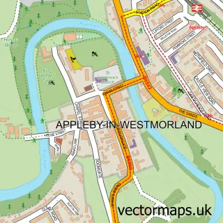 Street map sample of Appleby-in-Westmorland, Cumbria