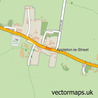 Street map sample of Appleton le Street, North Yorkshire