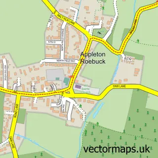 Street map sample of Appleton Roebuck, North Yorkshire
