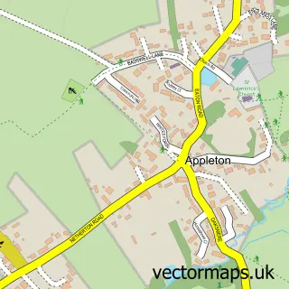Street map sample of Appleton, Oxfordshire