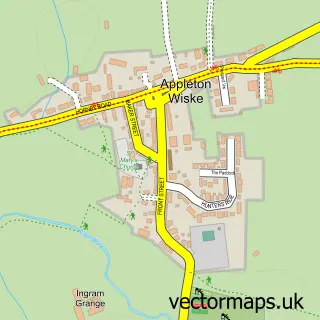 Street map sample of Appleton Wiske, North Yorkshire