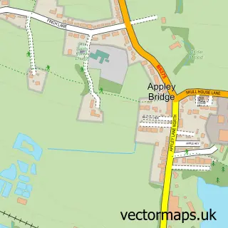 Street map sample of Appley Bridge, Lancashire
