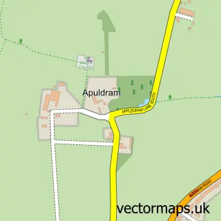 Street map sample of Apuldram, West Sussex