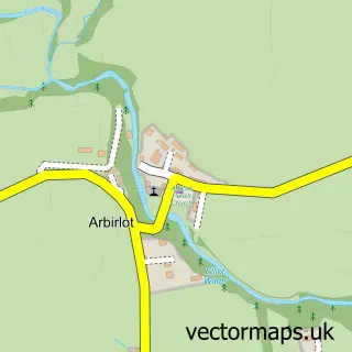 Street map sample of Arbirlot, Angus