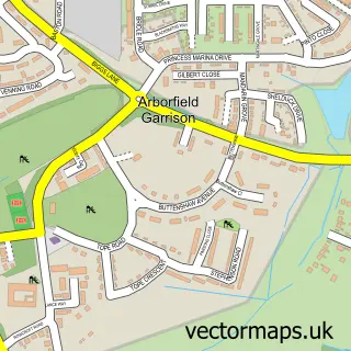 Street map sample of Arborfield Green, Berkshire