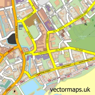 Street map sample of Arbroath, Angus