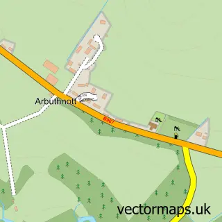 Street map sample of Arbuthnott, Kincardineshire