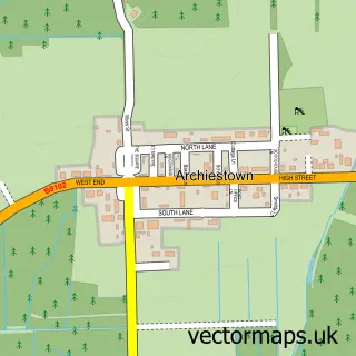 Street map sample of Archiestown, Moray