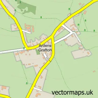 Street map sample of Ardens Grafton, Warwickshire