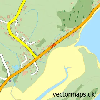Street map sample of Ardfern, Argyll and Bute