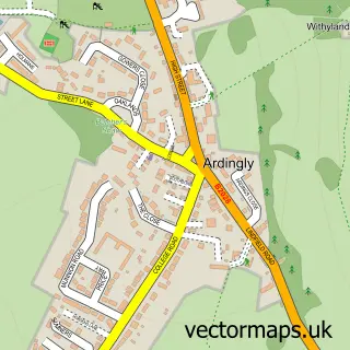 Street map sample of Ardingly, West Sussex