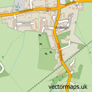 Street map sample of Ardleigh, Essex