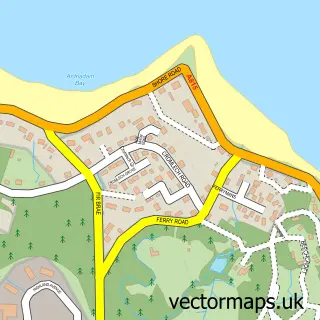 Street map sample of Ardnadam, Argyll and Bute