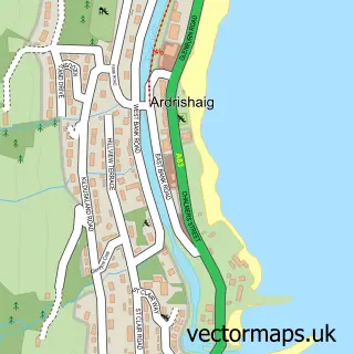 Street map sample of Ardrishaig, Argyll and Bute