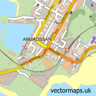 Street map sample of Ardrossan, Ayrshire and Arran
