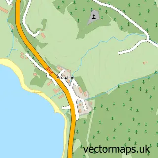 Street map sample of Arduaine, Argyll and Bute