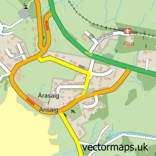 Street map sample of Arisaig, Inverness