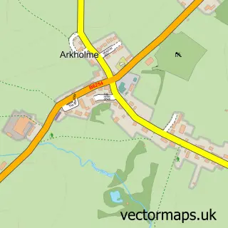 Street map sample of Arkholme, Lancashire