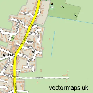 Street map sample of Arlesey, Bedfordshire