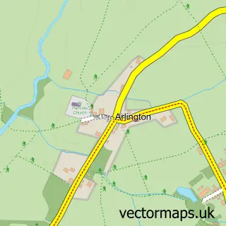 Street map sample of Arlington, East Sussex