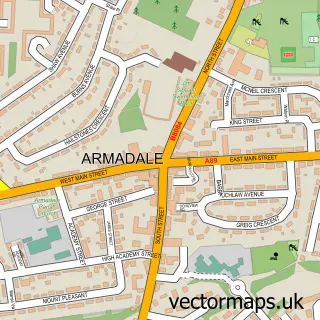 Street map sample of Armadale, West Lothian