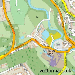 Street map sample of Armitage Bridge, West Yorkshire