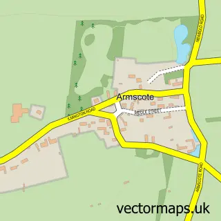 Street map sample of Armscote, Warwickshire