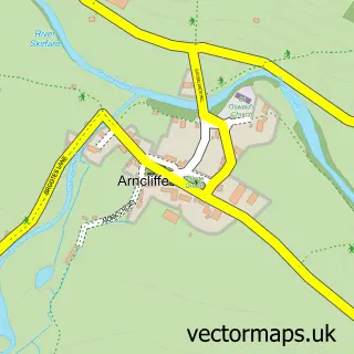 Street map sample of Arncliffe, North Yorkshire