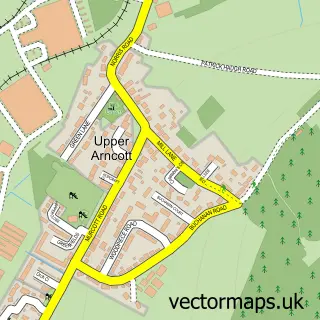 Street map sample of Arncott, Oxfordshire
