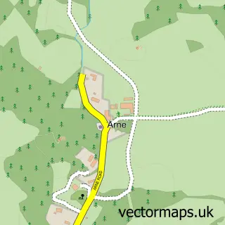 Street map sample of Arne, Dorset