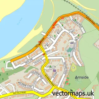Street map sample of Arnside, Cumbria