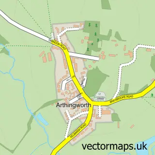 Street map sample of Arthingworth, Northamptonshire