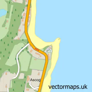 Street map sample of Ascog, Argyll and Bute